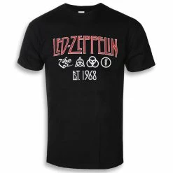 T-shirt Metal Men's Led Zeppelin - Symbols Est 68 Black - NNM