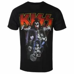 T-shirt Metal Men's Kiss - Neon Band - ROCK OFF