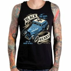 Top Men's BLACK HEART - HOT ROD BRUISER - BLACK