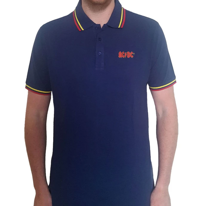 Men's T-shirt AC / DC - Classic Logo - NAVY Polo - ROCK OFF