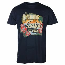 Men's T-shirt Beach Boys - Surfin USA Tropical - NAVY - ROCK OFF