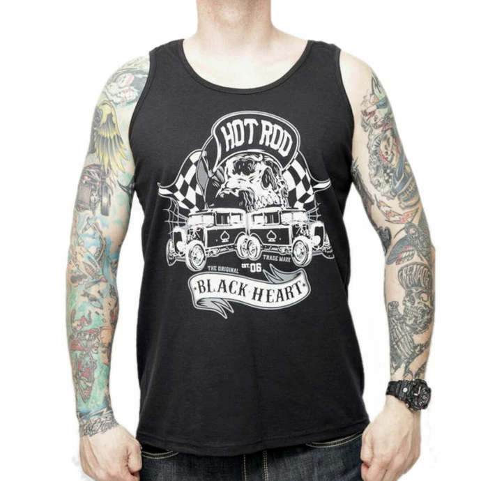 Men's Tank Top BLACK HEART - HOT RODER SKUL L - BLACK