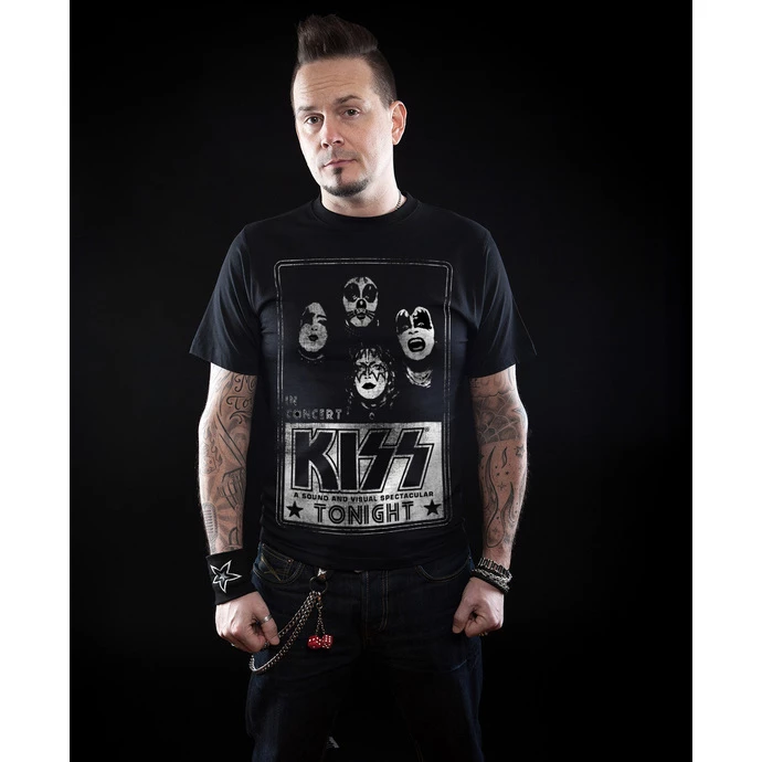 T-shirt Metal Men's Kiss - In Concert Distressed - HYBRIS - Image 2