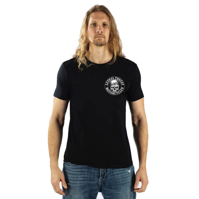 Men's T-shirt LETHAL THREAT - Loud Pipes Bandana Skull - Black - Image 4