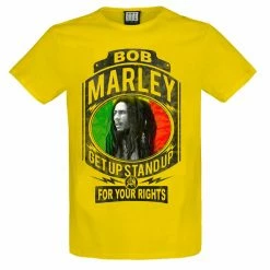 Men's T-shirt BOB MARLEY - FIGHT FOR YOUR RIGHTS - YEL LOW RAVEN - AMPLIFIED