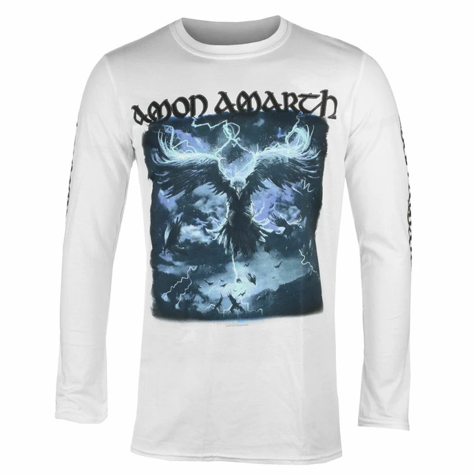 Men's T-shirt Long Sleeve AMON AMARTH - RAVEN'S FLIGHT - WHITE - PLASTIC HEAD