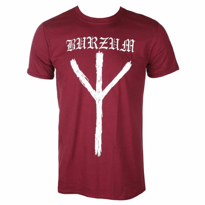 T-shirt Metal Men's Burzum - RUNE (MAROON) - PLASTIC HEAD