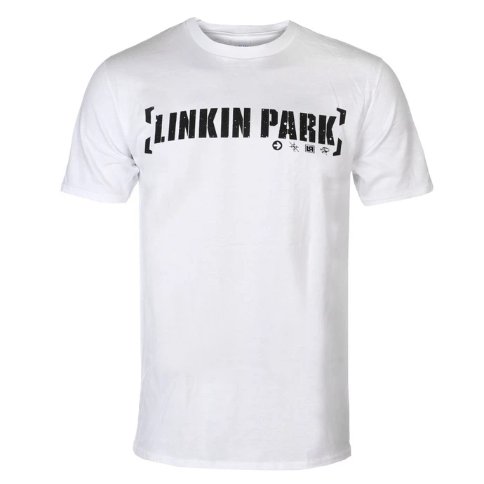 Men's T-shirt LINKIN PARK - BRACKET LOGO (WHITE) - PLASTIC HEAD